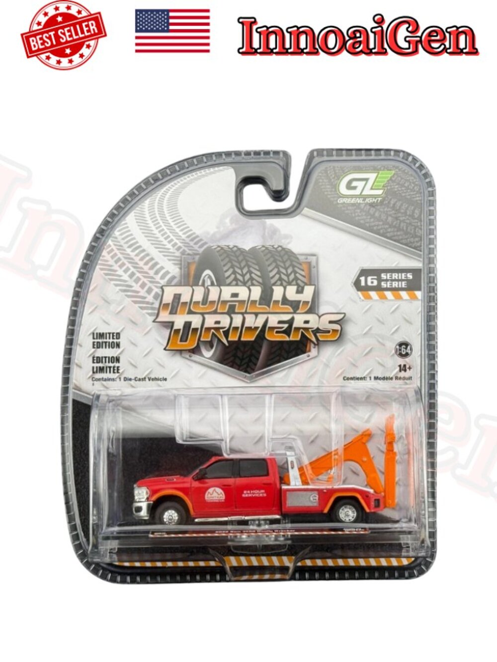 GreenLight Dually Drivers S16 2022 Ram 3500 Dually Wrecker Tow Truck 1:64 NWT